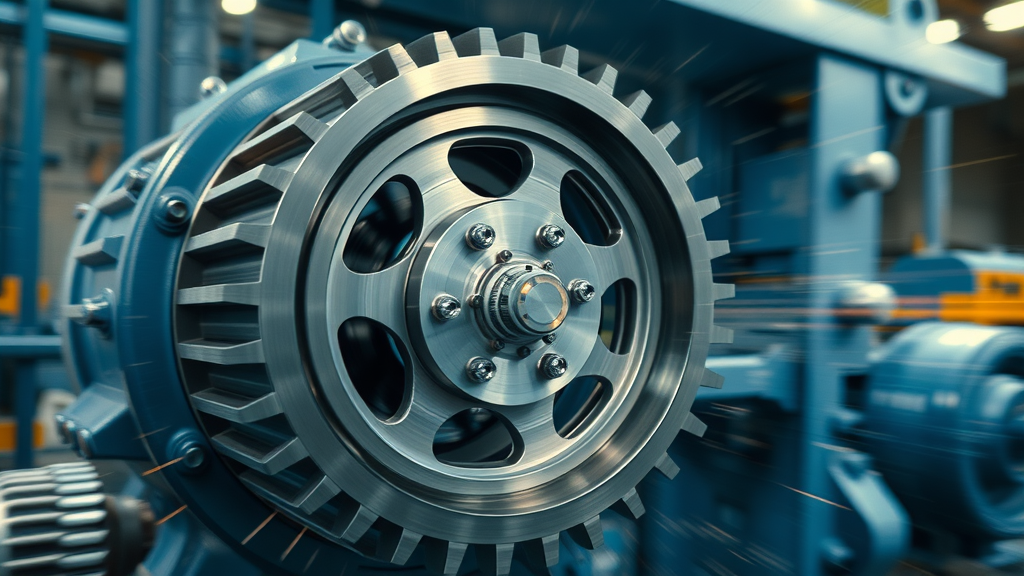 Mechanical engine flywheel in motion explaining content engine flywheel explained analogy