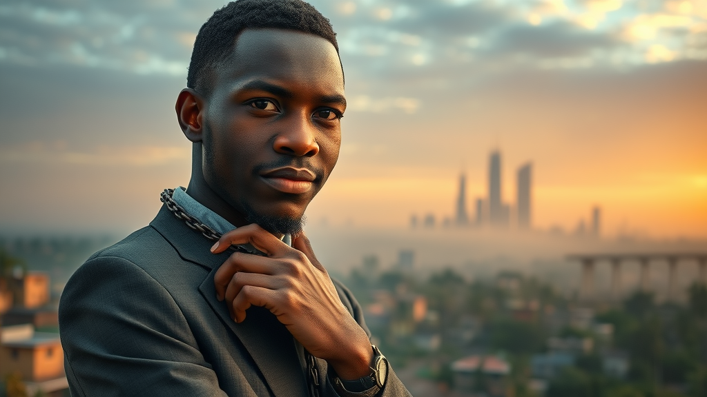 indigenous african business models inspired young African professional breaking colonial chains metaphorically