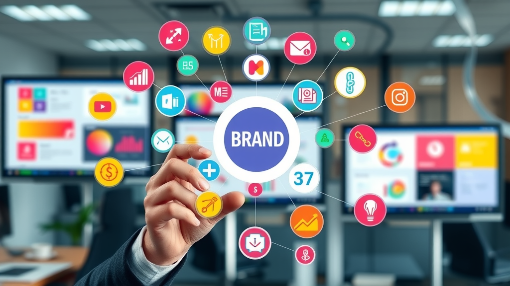 Brand building systems vibrant brand system icons interconnected
