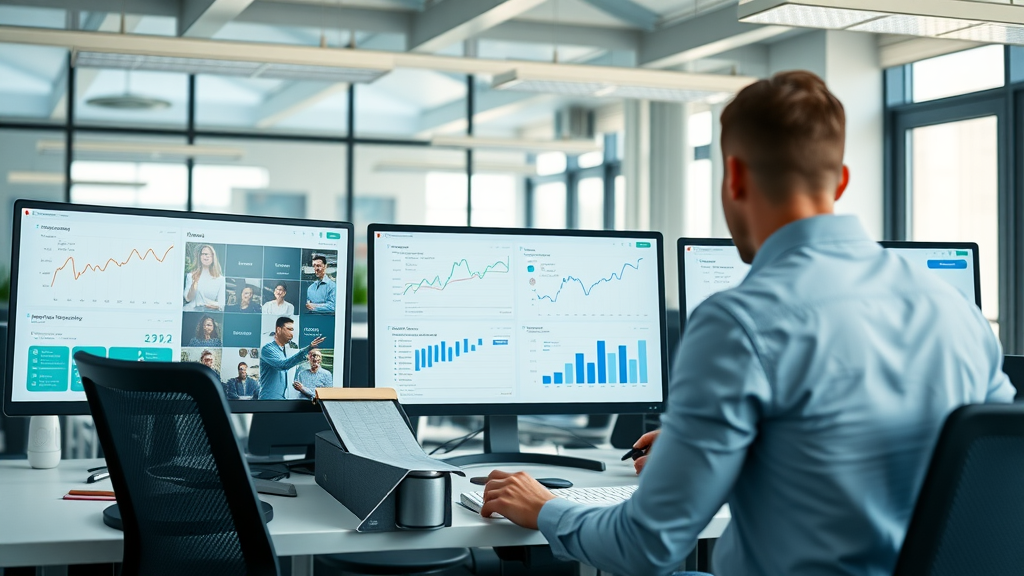 Brand building systems modern digital marketing workspace with analytics tools