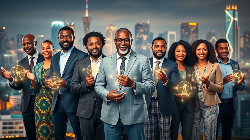 African business leaders standing united in digital landscape for achieving digital sovereignty Africa
