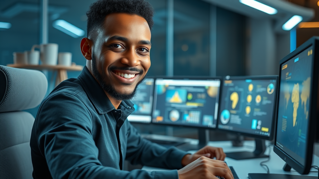 Motivated African developer designing a secure website architecture