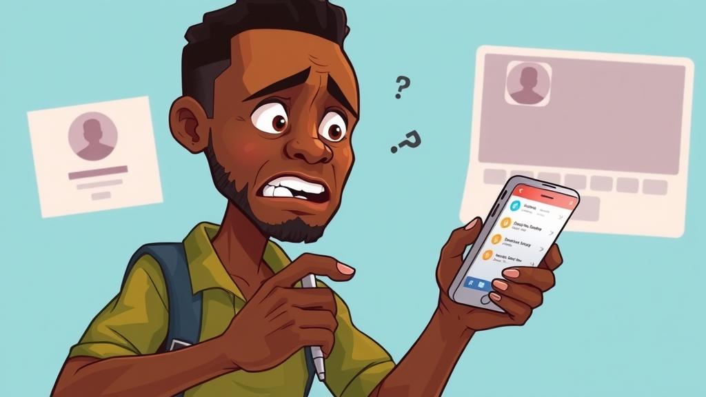 African entrepreneur worried as social media algorithm change causes follower loss illustrating digital sovereignty risks