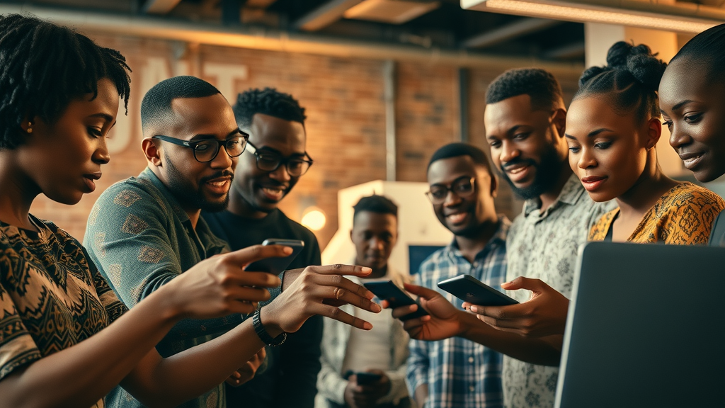 African media team collaboratively building digital media infrastructure