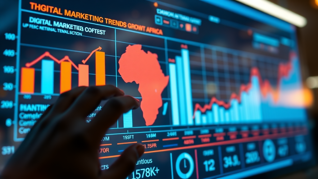 Infographic of digital marketing trends growth in Africa and tech adoption in 2025